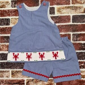 Remember Nguyen smocked crawfish 🦞 shorts set size 5 girls boutique outfit